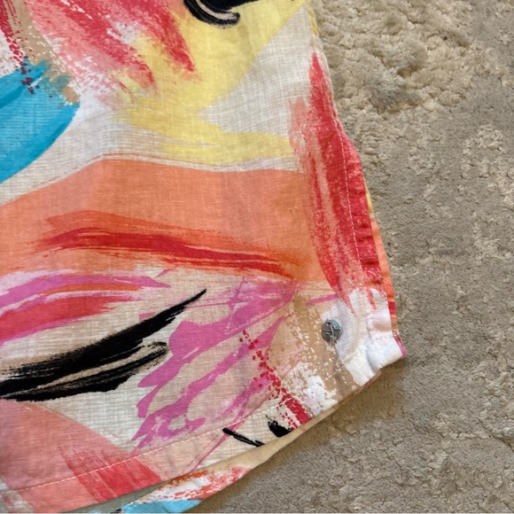 Northern Reflection Women’s Linen Blend Abstract Button-Up Shirt Size Medium - Picture 8 of 14